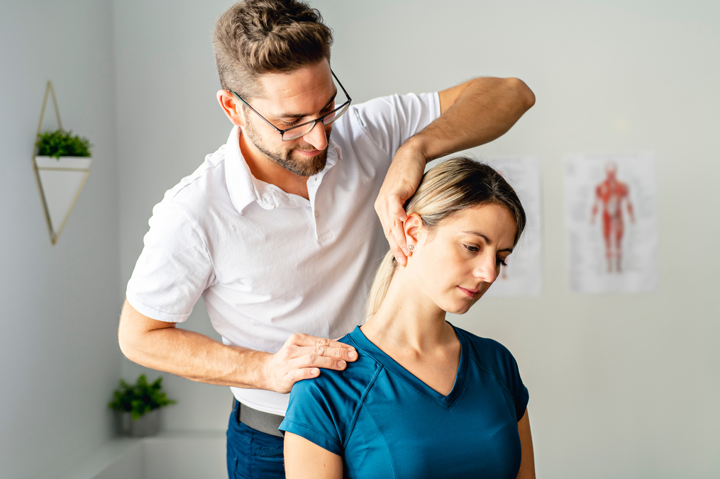 Chiropractor working on a patient