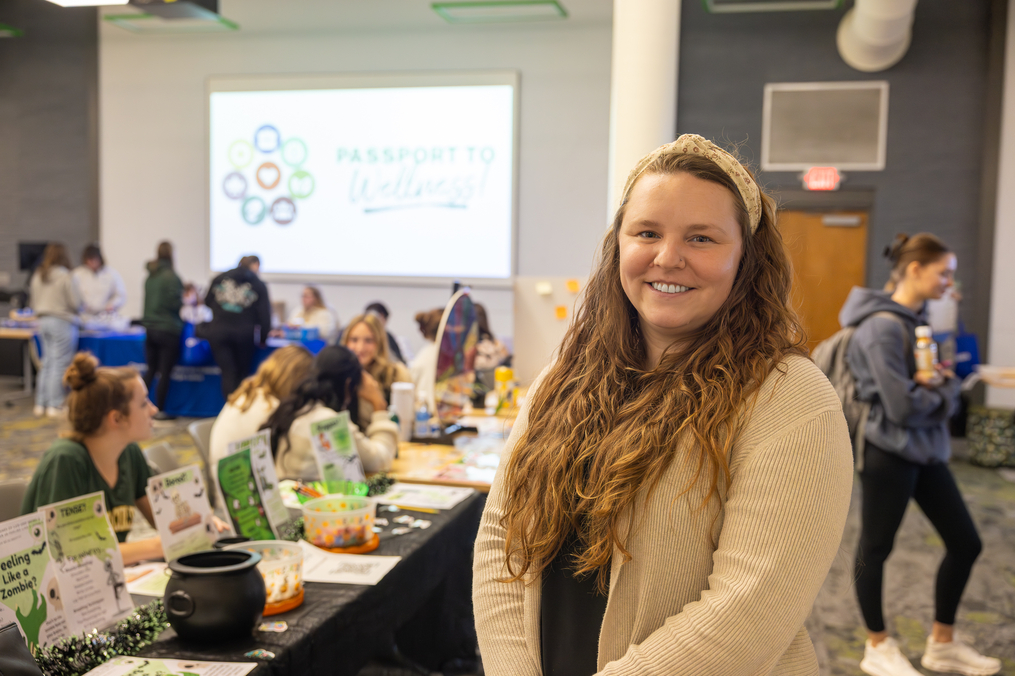 Abby Watson, Keuka College's Mental Health &amp; Wellness Coordinator, at Passport to Wellness 2025.